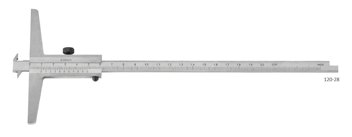 GŁĘBOKOŚCIOMIERZ 2-HAKOWY DIN 862 150MM /HITEC/