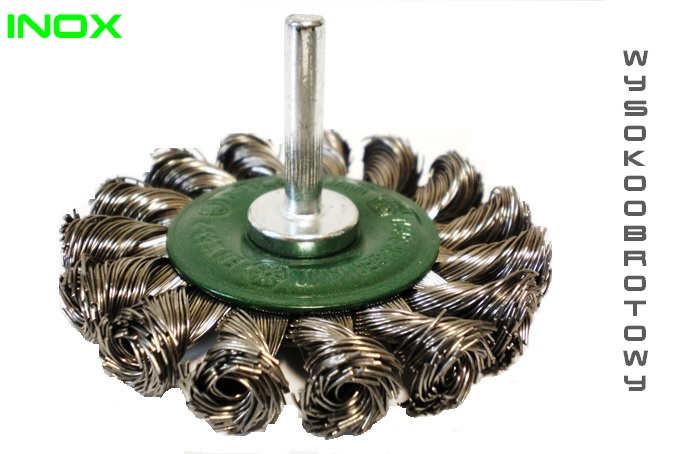 SZCZOTKA TARCZOWA 75MM Z TRZPIENIEM DRUT SPL INOX