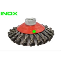 SZCZOTKA STOŻKOWA 100MM M14 DRUT SPLATANY INOX 0,5