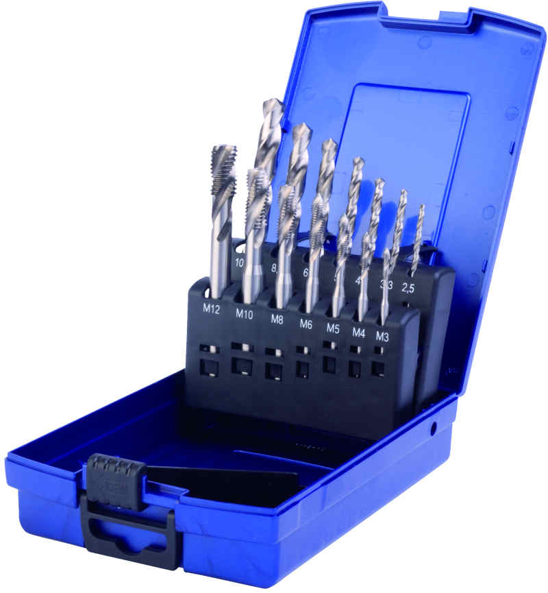 ZESTAW GWINTOWNIKÓW DIN371C HSS-E M3-M12+WIERTŁA