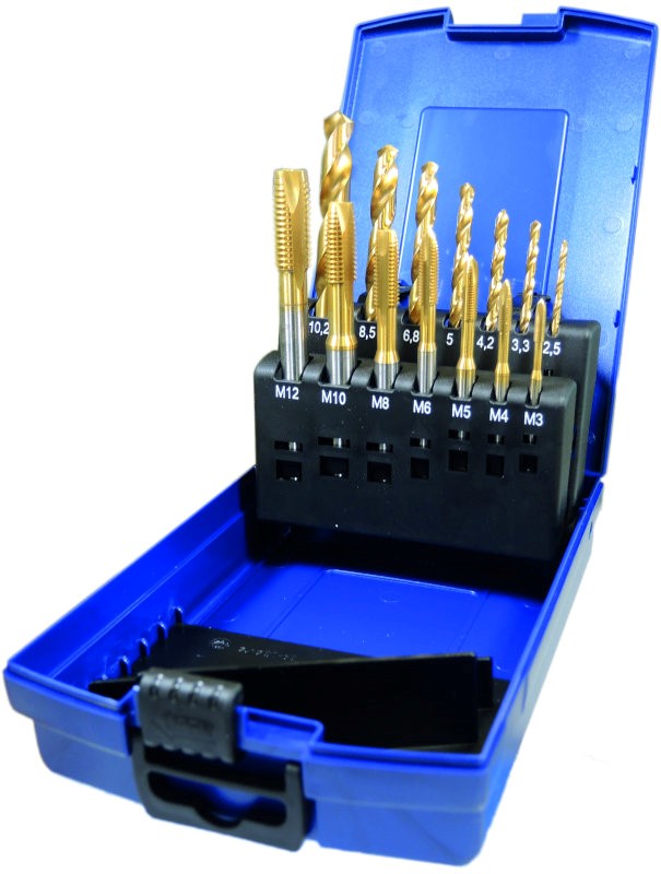 ZESTAW GWINTOWNIKÓW DIN371B HSS-G TIN M3-M12 + WI