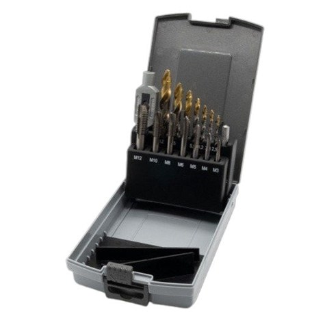 Gwintowniki jednobiegowe M3-M12 + wiertła TWISTER